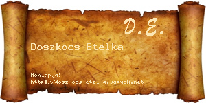 Doszkocs Etelka névjegykártya