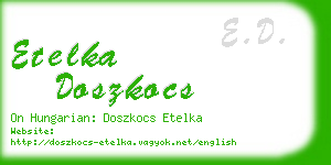 etelka doszkocs business card